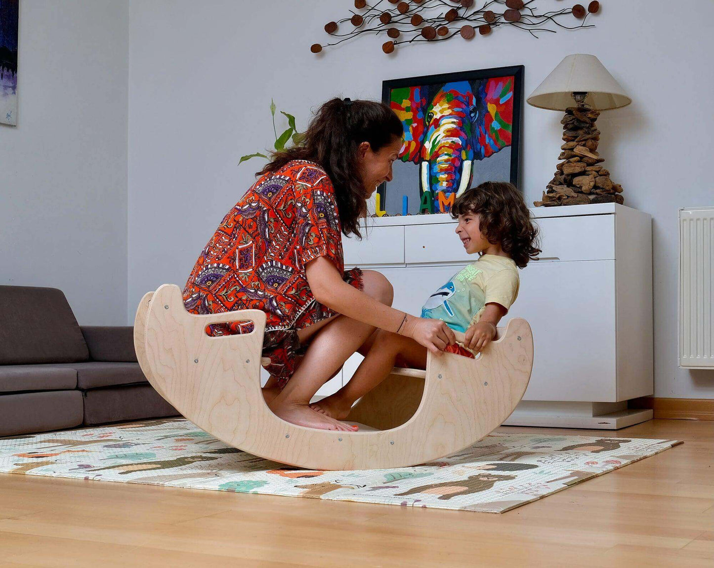 2in1-Montessori Wooden Seesaw-Table Chair Set-3