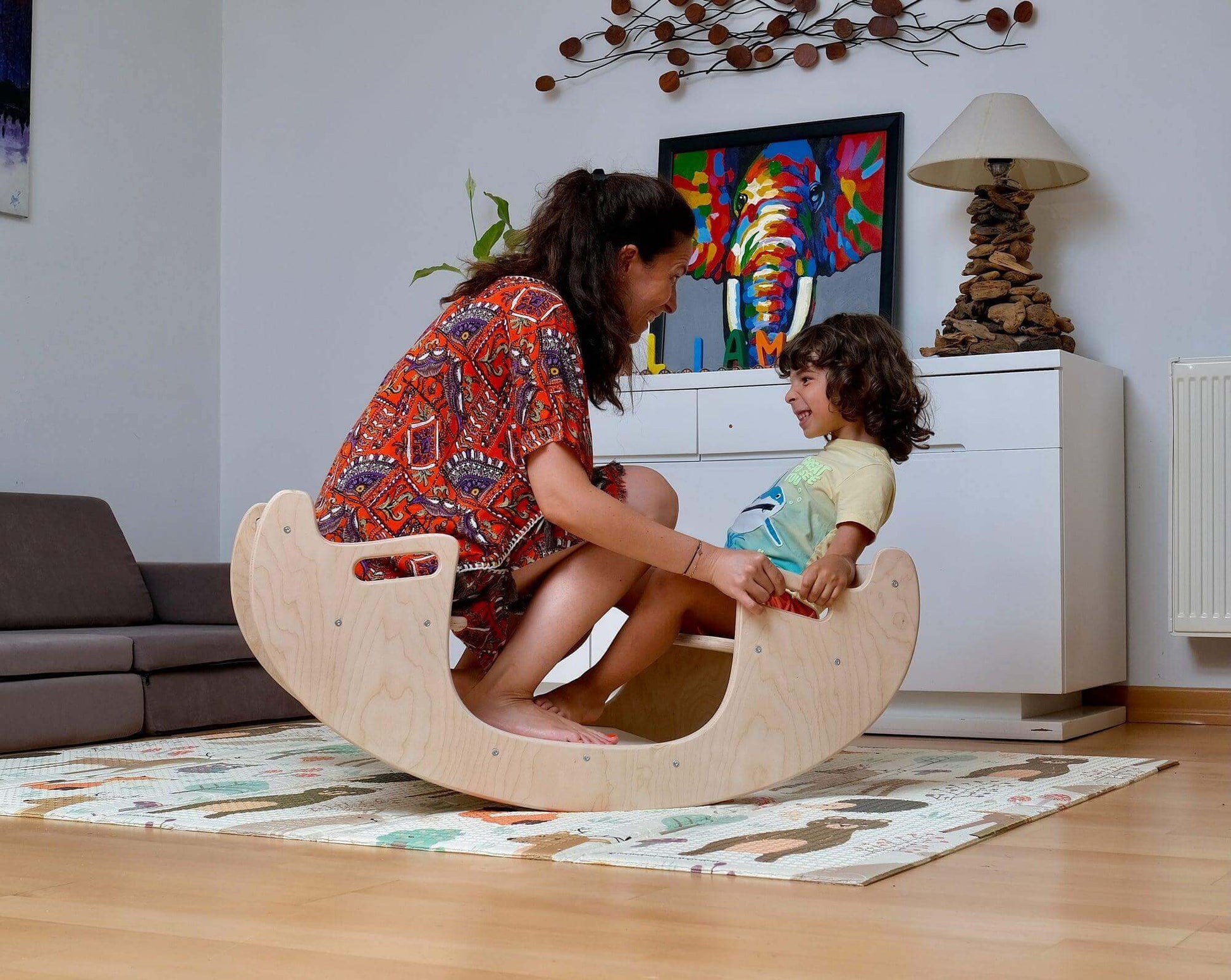2in1-Montessori Wooden Seesaw-Table Chair Set-3