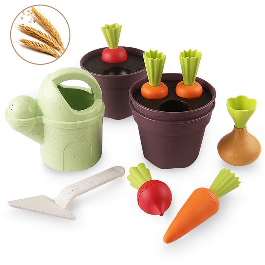 Children’s Beach Toy Set – Wheat Straw Gardening Sand Play Kit-0