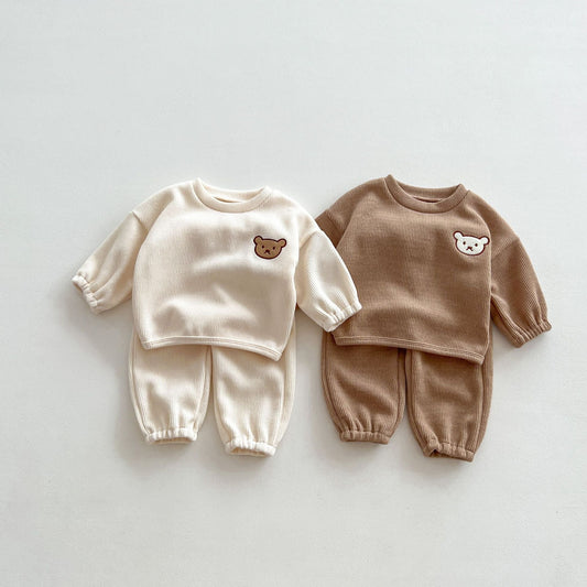 Infant Baby Bear Head Long-sleeved Combo Pants In Sets-0